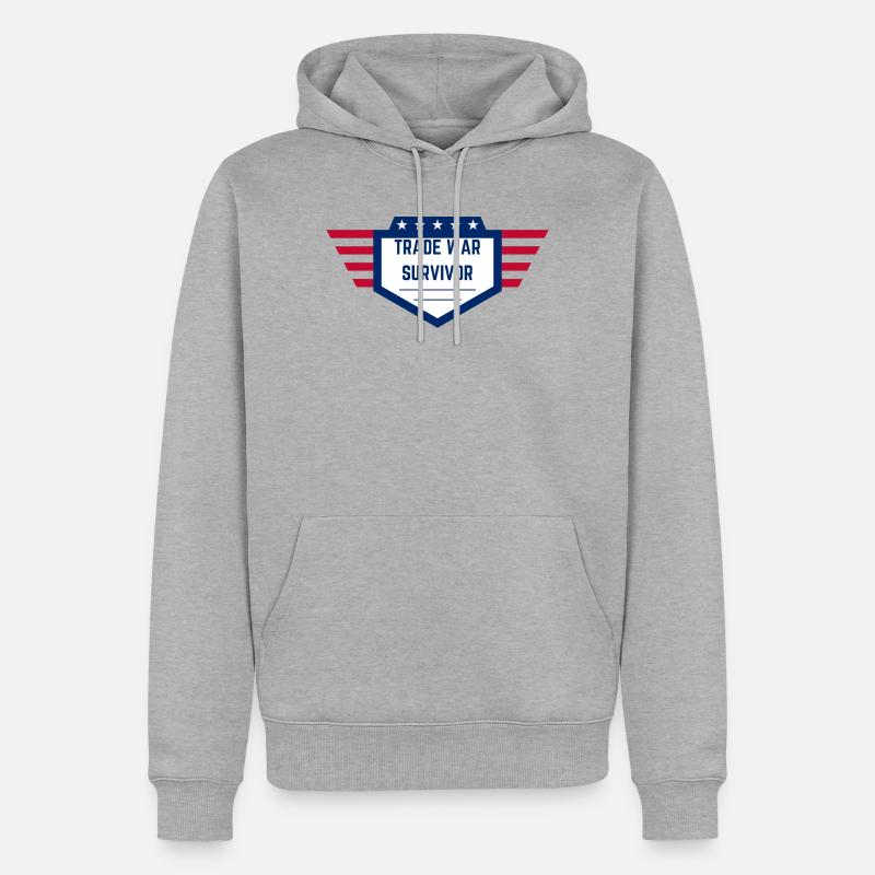 Trade War Survivor - US Edition - Männer Premium Bio Hoodie - Grau meliert