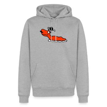 Mr Schnecke Sir Zylinder Monokel reich wohlhabend - Männer Premium Bio Hoodie - Grau meliert - Vorne - Thijin (182cm)