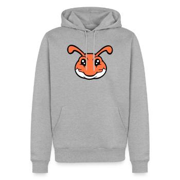Raupe lächelt süß niedlich Wurm freundlich Comic - Männer Premium Bio Hoodie - Grau meliert - Vorne - Thijin (182cm)