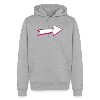 Abstrakte Neon Pfeil Illustration - Männer Premium Bio Hoodie - Grau meliert - Vorne - Thijin (182cm)