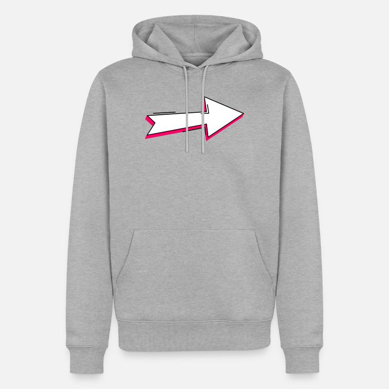 Illustration abstraite de flèche au néon - Sweat à capuche Premium bio Homme - gris chiné