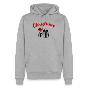 Noël - Sweat à capuche Premium bio Homme - gris chiné - Devant - Thijin (182cm)