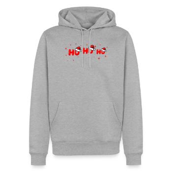 Lettrage Ho Ho Ho Santa - Sweat à capuche Premium bio Homme - gris chiné - Devant - Thijin (182cm)