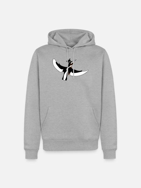 Stilisierte Eisvogel Vogel-Silhouette im Kontrast - Männer Premium Bio Hoodie - Grau meliert