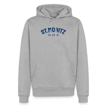 St. Moritz - Suisse - Switzerland - Swiss - Men’s Premium Organic Hoodie - heather grey - Front - Thijin (182cm)