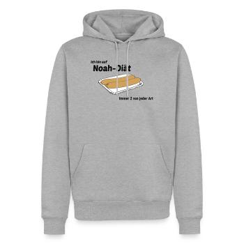 Noah Diaet - Männer Premium Bio Hoodie - Grau meliert - Vorne - Thijin (182cm)