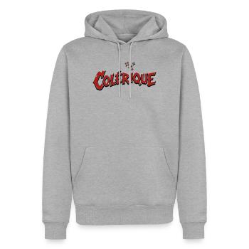 Colérique  - Sweat à capuche Premium bio Homme - gris chiné - Devant - Thijin (182cm)