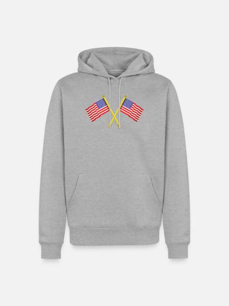 Flagge der Vereinigten Staaten - Männer Premium Bio Hoodie - Grau meliert