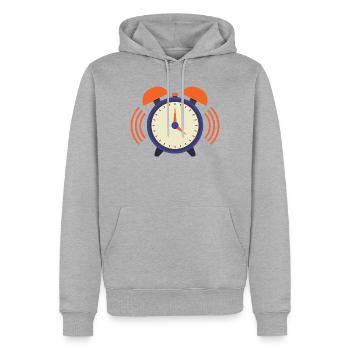 Wecker - Männer Premium Bio Hoodie - Grau meliert - Vorne - Thijin (182cm)