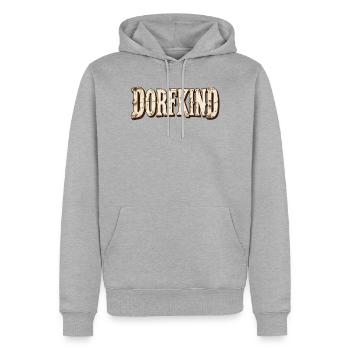 Dorfkind Retro Typografie im Western-Stil - Männer Premium Bio Hoodie - Grau meliert - Vorne - Thijin (182cm)