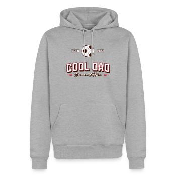 Cool Dad 1982 Fussball Papa Geburtstag Geschenk - Männer Premium Bio Hoodie - Grau meliert - Vorne - Thijin (182cm)