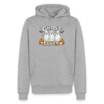 Lustige Geister Seidenhühner – Ghost Flock Hallowe - Männer Premium Bio Hoodie - Grau meliert - Vorne - Thijin (182cm)