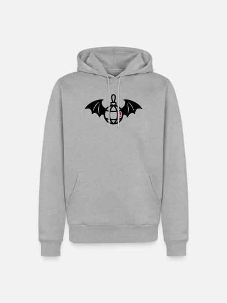 Fledermaus Discokugel Icon - Männer Premium Bio Hoodie - Grau meliert