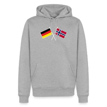 Deutschland Norwegen Freundschaftsflagge - Männer Premium Bio Hoodie - Grau meliert - Vorne - Thijin (182cm)