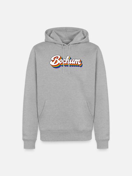 Bochum - Regenbogen - Ruhrpott - Deutschland - Männer Premium Bio Hoodie - Grau meliert
