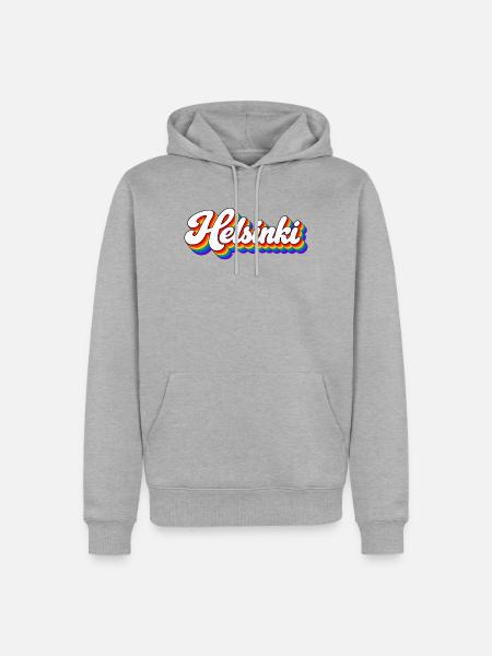 Helsinki - Finnland - Suomi - Finland - finnisch - Männer Premium Bio Hoodie - Grau meliert