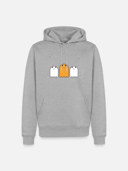 Fröhliches Geistertrio - Männer Premium Bio Hoodie - Grau meliert