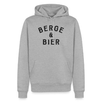 Berge und Bier - Männer Premium Bio Hoodie - Grau meliert - Vorne - Thijin (182cm)
