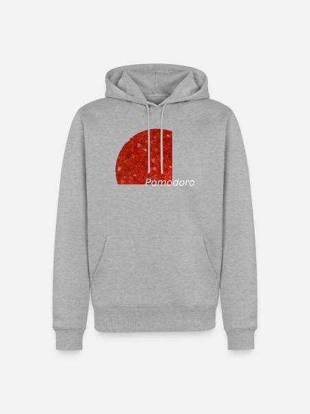 Runde Pizzasauce - Männer Premium Bio Hoodie - Grau meliert