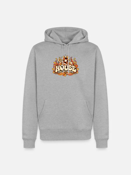 House Feel the Groove - Männer Premium Bio Hoodie - Grau meliert