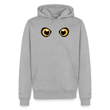 deux yeux brillants d'un hibou - Sweat à capuche Premium bio Homme - gris chiné - Devant - Thijin (182cm)