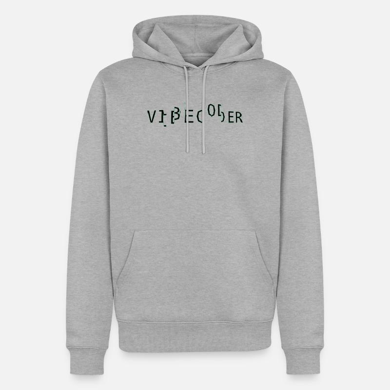 vibecoder_mono bug - Sweat à capuche Premium bio Homme - gris chiné