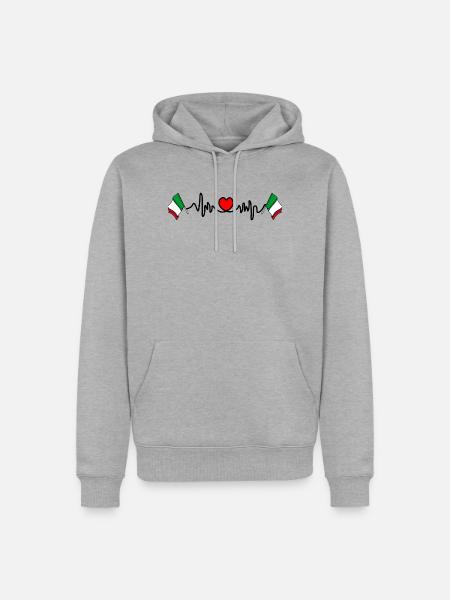 Herzfrequenz-Cardio für Italien - Männer Premium Bio Hoodie - Grau meliert