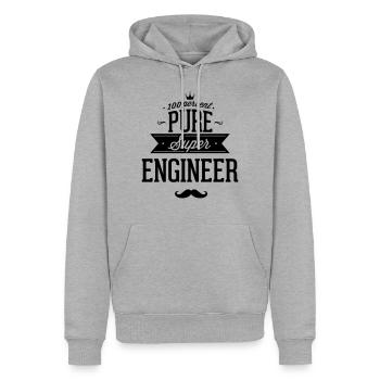 Ingenieur aus ganzem Herzen - Männer Premium Bio Hoodie - Grau meliert - Vorne - Thijin (182cm)