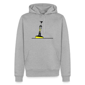 Tonne - Boje Nordsee Segeln Ostsee Maritim - Männer Premium Bio Hoodie - Grau meliert - Vorne - Thijin (182cm)