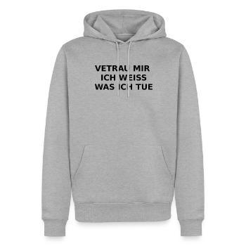 Croyez-moi, je sais ce que je fais - Sweat à capuche Premium bio Homme - gris chiné - Devant - Thijin (182cm)