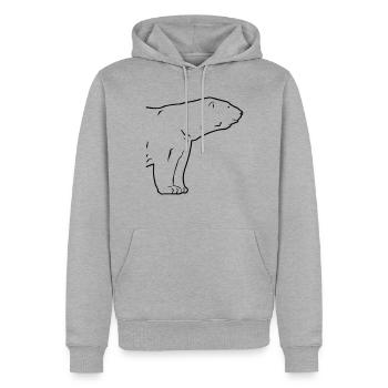 Polar Bear - Eisbär - Männer Premium Bio Hoodie - Grau meliert - Vorne - Thijin (182cm)