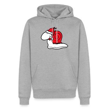 Escargot Père Noël Noël Chapeau Cadeau - Sweat à capuche Premium bio Homme - gris chiné - Devant - Thijin (182cm)