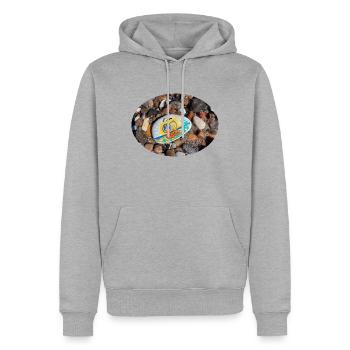 Ein Pärchen beim Sonnenuntergang - Männer Premium Bio Hoodie - Grau meliert - Vorne - Thijin (182cm)