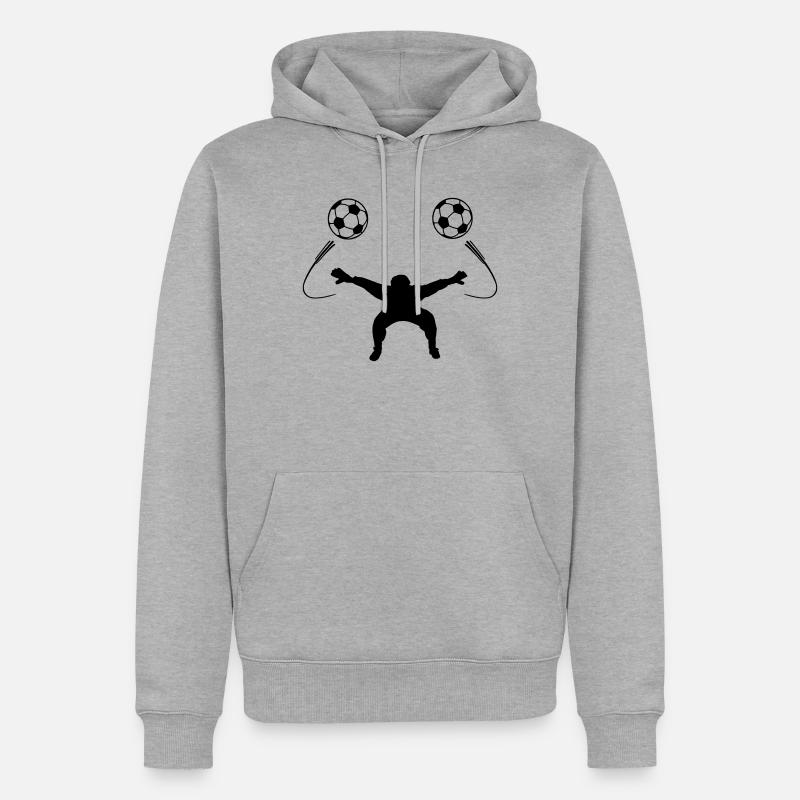 Torwart oder Torwartschattenfigur - Männer Premium Bio Hoodie - Grau meliert