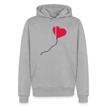 herzluftballon_2c - Sweat à capuche Premium bio Homme - gris chiné - Devant - Thijin (182cm)