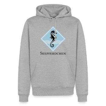 Seepferdchen - Männer Premium Bio Hoodie - Grau meliert - Vorne - Thijin (182cm)