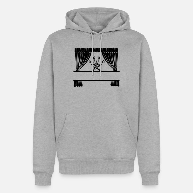 Vorhänge Ich bin ein Star - Männer Premium Bio Hoodie - Grau meliert