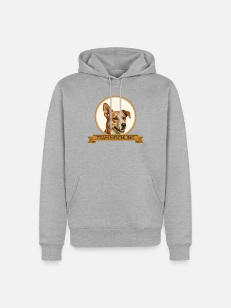 Team Mischling - Männer Premium Bio Hoodie - Grau meliert