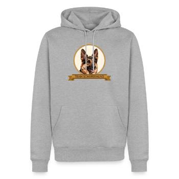 Team Schäferhund - Männer Premium Bio Hoodie - Grau meliert - Vorne - Thijin (182cm)
