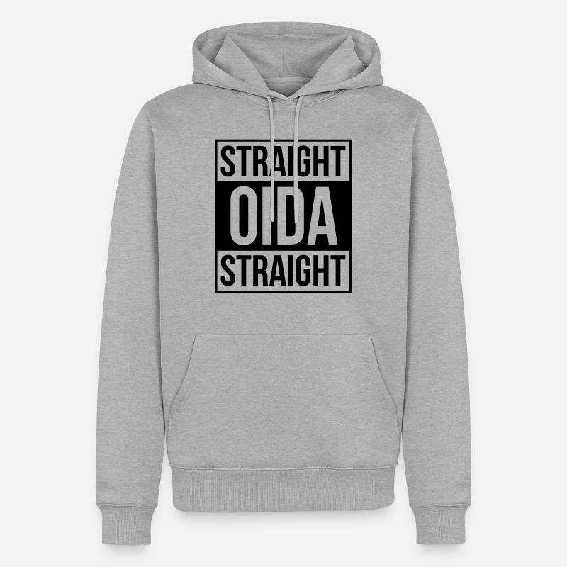 Straight Oida plain - Männer Premium Bio Hoodie - Grau meliert