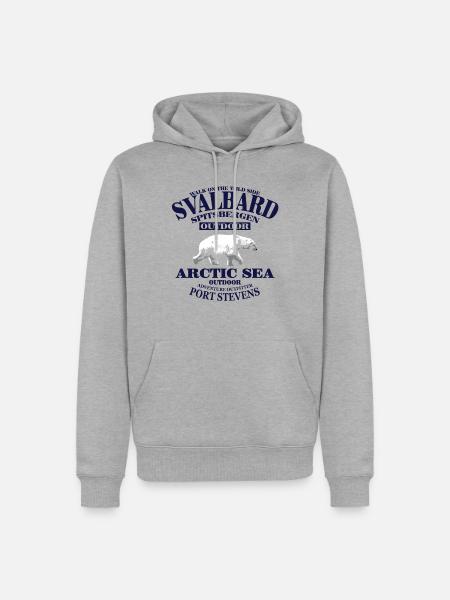 Spitsbergen - Svalbard - Spitzbergen - Polar Bear - Männer Premium Bio Hoodie - Grau meliert