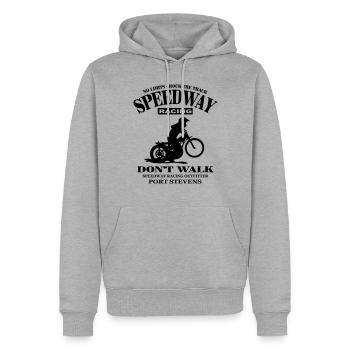 Speedway - Sweat à capuche Premium bio Homme - gris chiné - Devant - Thijin (182cm)