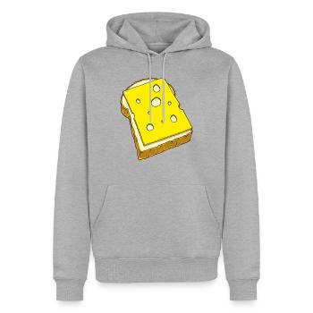 Käsebrot - Männer Premium Bio Hoodie - Grau meliert - Vorne - Thijin (182cm)