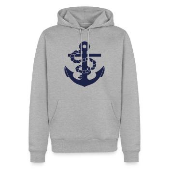 Anchor - Männer Premium Bio Hoodie - Grau meliert - Vorne - Thijin (182cm)