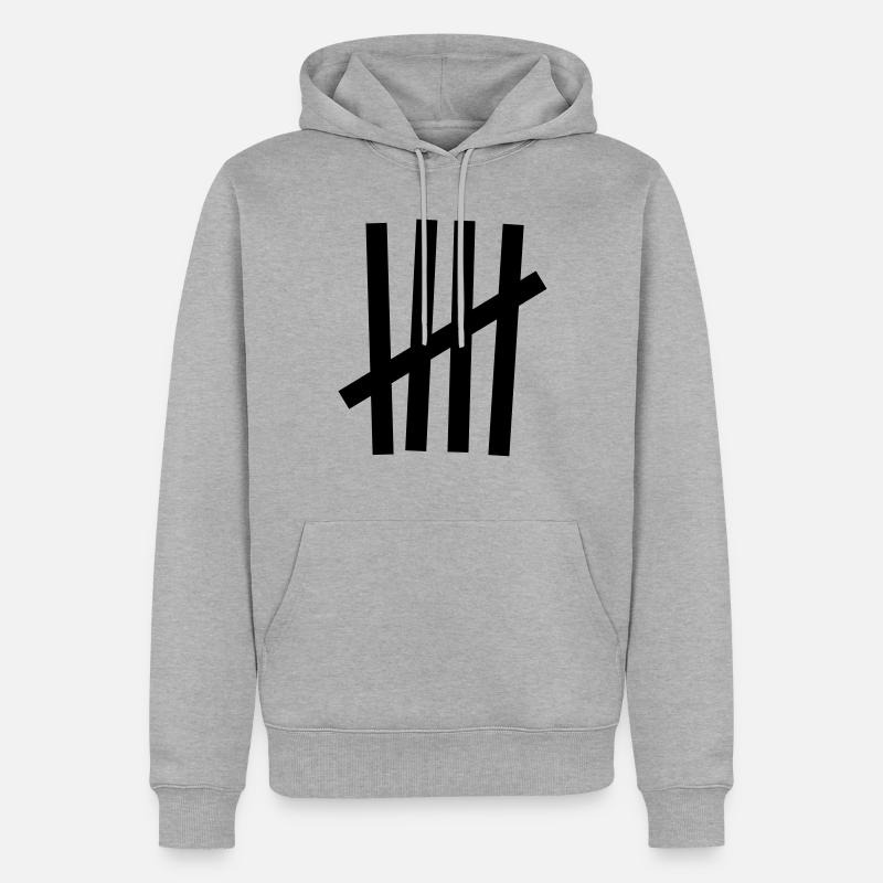 Tally 5 coups - Sweat à capuche Premium bio Homme - gris chiné