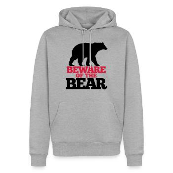 Bär Wild T-Shirt - Männer Premium Bio Hoodie - Grau meliert - Vorne - Thijin (182cm)