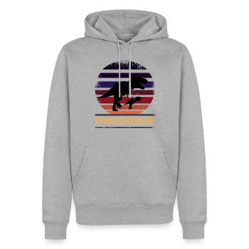 Papasaurus Father Dinosaur Families Papa - Men’s Premium Organic Hoodie - heather grey - Front - Thijin (182cm)