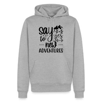 say yes - Männer Premium Bio Hoodie - Grau meliert - Vorne - Thijin (182cm)