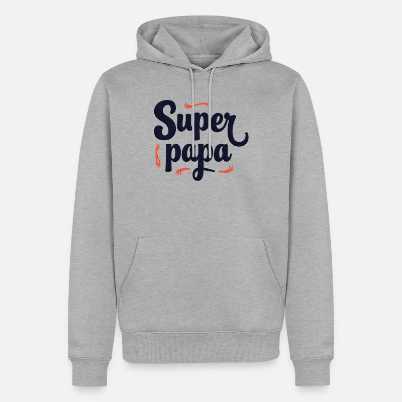 Super Dad Script Nähen - Männer Premium Bio Hoodie - Grau meliert