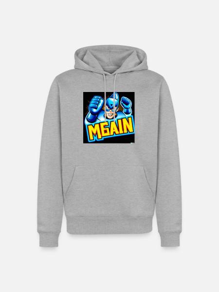 COMIC STAR MEGA MAN - Männer Premium Bio Hoodie - Grau meliert